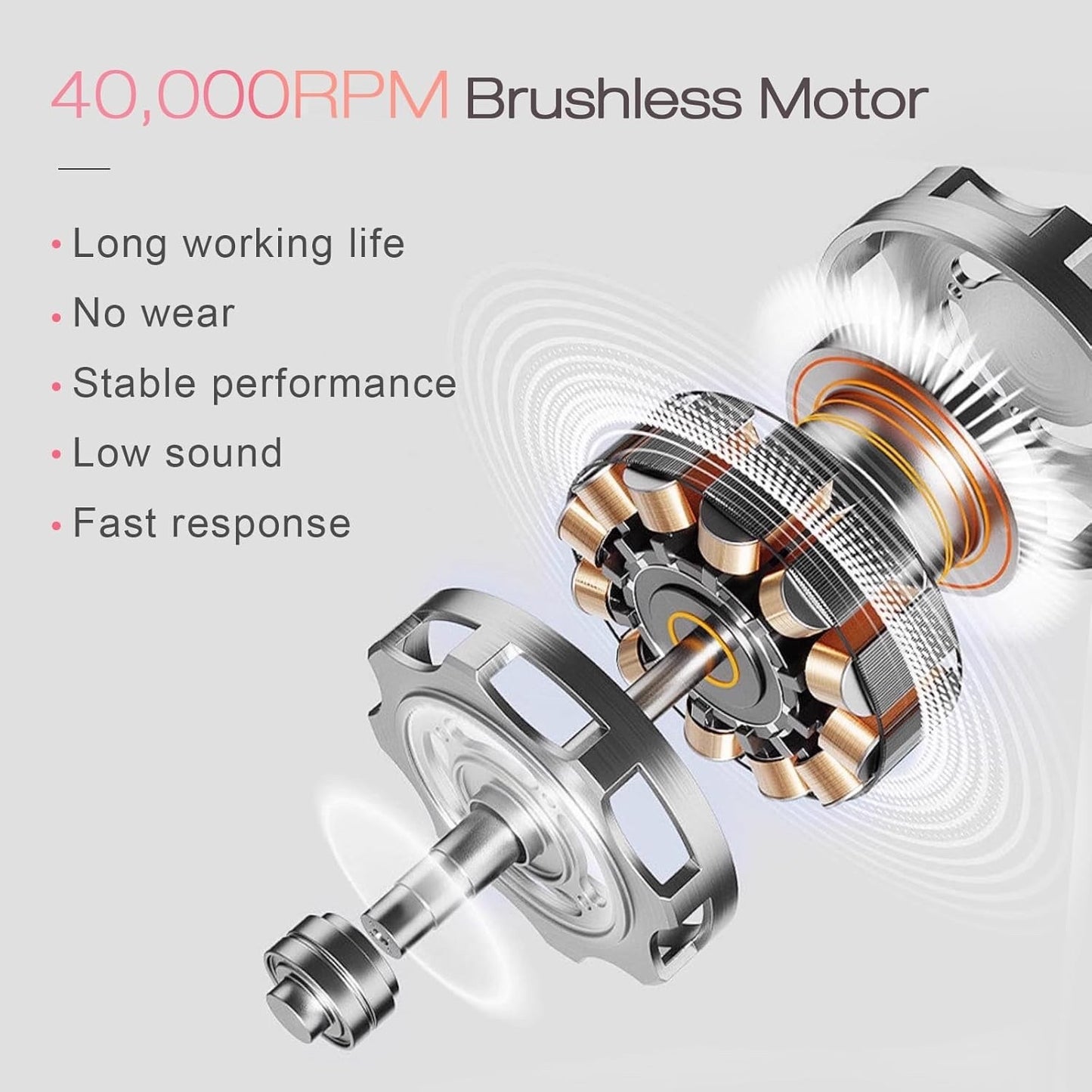 Professional Brushless Nail Drill, AZ GOGO 85W Cordless Electric Nail File 40000