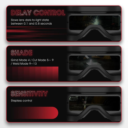 YESWELDER True Color Auto Darkening Welding Goggles, Wide Shade Range 4/5-9/9-13