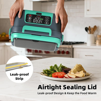 XL 6.3-Cups Cordless Electric Heated Lunch Box for Adults, Rechargeable Battery